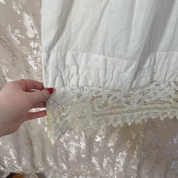 Vintage Carry Back Folk Skirt Peasant Lace Embroidered Maxi Skirt Cream Size 14 - Picture 4 of 9